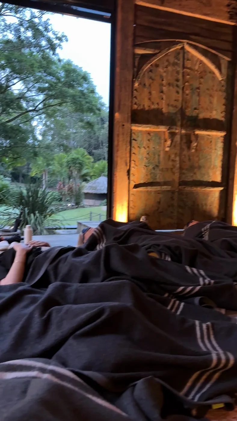 A quiet golden-hour moment of rest at a Radiance retreat